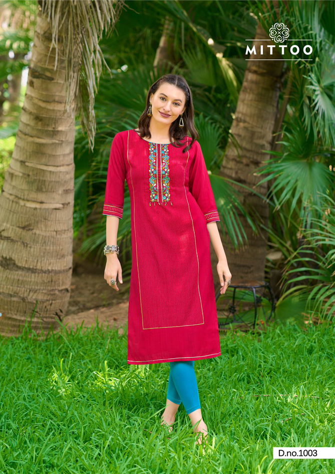 Mahika By Mittoo Viscose Weaving Designer Kurtis Wholesale Shop In Surat